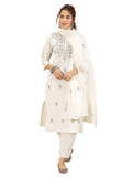 Libas Women'S Cotton Blend Kurta Sets (99688_White_Xxl)