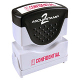 ACCUSTAMP2 Message Stamp with Shutter, 1Color, CONFIDENTIAL, 15/8 x 1/2 Impression, PreInk, Red Ink (035574)