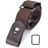 Woodonick Invisible BuckleLess Jeans Belt Comfortable Elastic Belt For Men/Women For Jeans Pants Dresses Waist Belt (Brown)