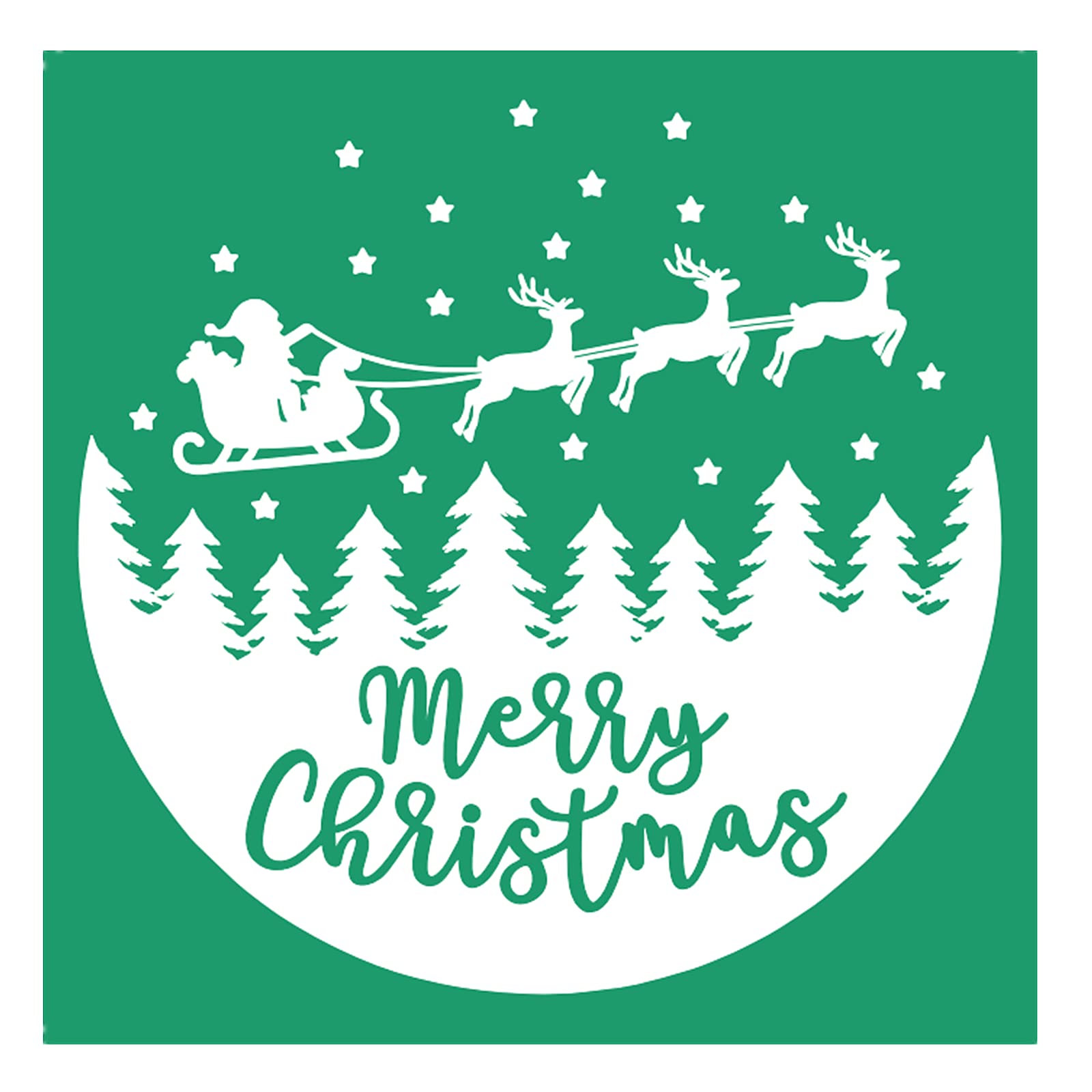 JAJADO Merry Christmas Tree Santa Sled Silk Screen Stencils Reusable Chalk Mesh Transfers Xmas Front Porch Sign Christmas Stenci