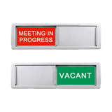 Vacant Occupied Sign,Vacant or Meeting in Progress Privacy Sign for Home Office Hotles Hospital Conference Room,Slider Door sign