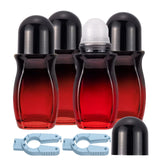 Ellbest 4Pcs Rollerball Bottles Set 50ml Gradient Red Glass Deodorant Roller Bottle with Plastic Roller Ball and 2Pcs Opener Per