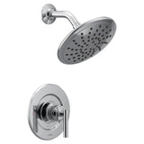 Moen Gibson Chrome PosiTemp Pressure Balancing Modern Shower Trim with 8Inch Rain Shower Head, Valve Required, T3002EP