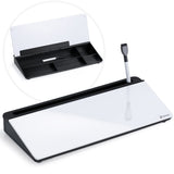 Varhomax Glass Desk Whiteboard with Storage, Desktop Organizer to-do List Memo Notepad Dry Erase White Board for Home Office and