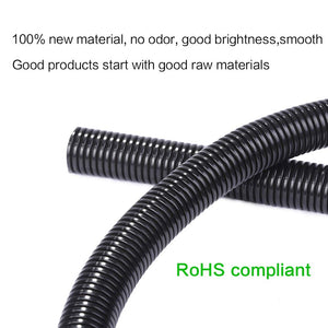 Alex Tech 50ft - 3/4 inch Split Wire Loom Tubing Wire Conduit - Black