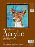 Strathmore 400 Series Acrylic Pad, Linen Finish, 6x6 Glue Bound, 10 Sheets