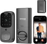 GHome Smart 3 in 1 Door Lock with Fingerprint,WiFi,Keyless Entry Smart Deadbolt, 2K HD Camera, 2.4GHz, App Remote Control, Smart