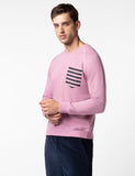 Fyltr Men'S Casual Raglan Sleeve Sweatshirt With Pocket Detail - Full Sleeve | Rib Hem & Cuff | Casual Winterwear For Men Peony Pink,Peony Pink,Peony Pink,L