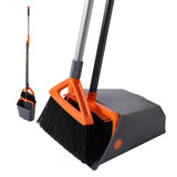 CLEANHOME Heavy Duty Outdoor Broom and Dustpan Set with Long Handle