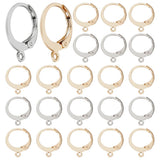 Beebeecraft 1 Box 100Pcs Leverback Earring Findings 18K Gold Plated Stainless Steel Huggie Hoop French Earring Hooks Ear Wire Cl