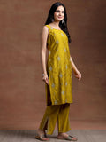 Libas Women'S Silk Blend Kurta Set (35693R_Mustard Mustard Xl