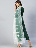 Gosriki Women'S Cotton Blend Printed Straight Kurta With Pant & Dupatta (Flower-Nw-Green_Xxl-Gs_Green_Xx-Large),Green,2,B0BFB6RMSK
