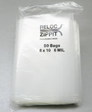 Reloc Zippit Bags 8x10 Clear Heavy Duty 6 Mil Thick Reclosable Per Pack of 50