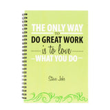 Funcart Love What You Do Spiral One Sided Ruled A5 Notebook/Diary Lined Diary With Softcover, 8.3 X 5.8