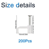 INCREWAY 200Pcs 10mm Flat Cable Wire Clips Cord Holder Wire Management, White