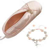 CECKQUE Cute Ballet Slipper Pouch Makeup Bag Ballerina Pointe Shoe Cosmetic Bag Dance Recital Stuff Gifts for Girls Dancer Acces