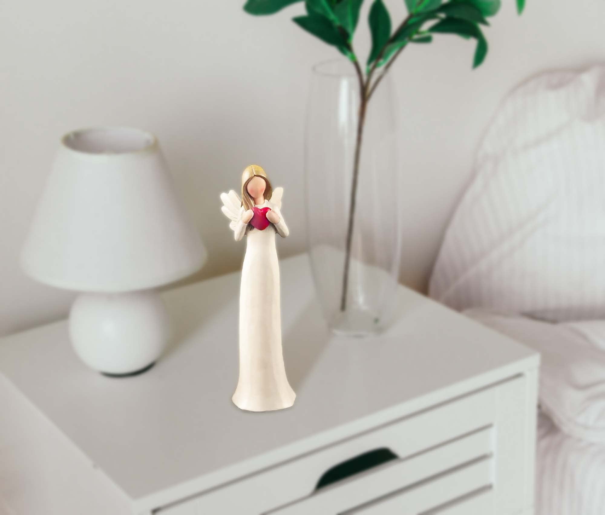 Angel Figurines with Heart Guardian Angel Statues Collectible Figurines Perfect Choice for Home D cor 7.48  H