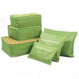Styleys Set Of 6 Packing Cubes Travel Organizer Green, S1037