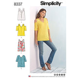 Simplicity US8337A Womens, Cold Shoulder, Tank Blouse Sewing Patterns, Sizes XXSXXL