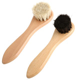 2pcs Baseball Glove Brush, Baseball Glove Scrub Brushes Black White Soft Horse Hair Bristles Cleaning Accessories for Deep Clean