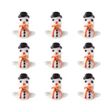 Beadthoven 10pcs Christmas Snowman Lampwork Glass Beads Spacers Handmade Cute Xmas Christmas Hanging Ornament Charm Beads for DI