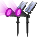 T-SUN [2 Pack] LED Solar Spotlights, Waterproof Outdoor Security Landscape Lamps, Auto-on/Auto-Off by Day, 180 Angle Adjustable 