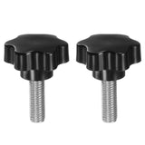 HARFINGTON 2pcs Star Knobs M12 x 40mm 304 Stainless Steel Threaded Stud 46mm Plastic 6-Star Head Hand Tightening Thumb Screw Cla
