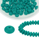 HARFINGTON 100Pcs Silicone Beads 12mm Lentil Rubber Focal Beads Bulk for Pens Keychain Bracelet Necklace DIY Crafts Making, Dark