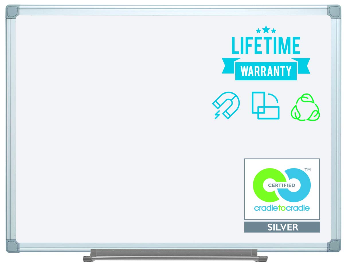 Earth Magnetic Porcelain Dry-Erase Board, 36 X 48, Aluminum Frame