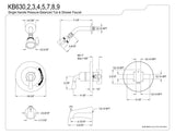 Kingston Brass Kb630 Magellan Tub And Shower Faucet, 7.13 X 6.75 X 5, Matte Black