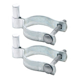 2 Pack Chain Link Fence Gate Post Hinge for 2-3/8 Outside Diameter Post/Pipe, Pressed Steel Hinge, Galvanized Chain Link Gate Male, Nut/Bolt Included