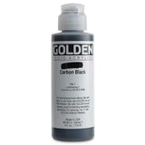 Fluid Acrylics by GOLDEN, Carbon Black, 4 fl. oz. Bottle, Professional Acrylic Paint, Opaque