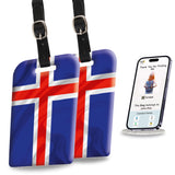 [Pack 2] Tag8 Iceland Flag Smart Luggage Tag |Trendy Luggage Tag Id Identification | Suitcase Tag | Fashionable Digital Name Tag