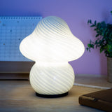 COOSA Mushroom Lamp, Glass Bedside Table Lamp, Night Lamps, Cute Small Nightstand Desk lamp for Home Decor, Study, Living, Bedro