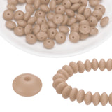 HARFINGTON 100Pcs Silicone Beads 12mm Lentil Rubber Focal Beads Bulk for Pens Keychain Bracelet Necklace DIY Crafts Making, Soft