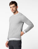 Fyltr Men'S Crewneck Sweatshirt With Stripe Rib Detail - Full Sleeve | Utility Pockets | Casual Winterwear For Men,Grey-Tastic,Grey-Tastic,Xl