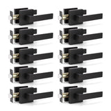KNOBWELL 10 Pack Square Passage Door Handle, Door Levers Interior, Hall and Closet Door Handle, Matte Black Finished (No Lock/Ke