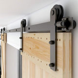 CCJH 10FT Sliding Barn Door Hardware Kit, Heavy Duty, Smoothly and Silently, Easy to Install, Fit 30 Width Double Door Panel, I 