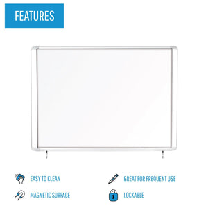 Weather Resistant Outdoor Magnetic Steel Dry-Erase Enclosed Board Cabinet, 47 X 38.3, Aluminum Frame