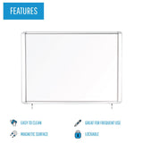Weather Resistant Outdoor Magnetic Steel Dry-Erase Enclosed Board Cabinet, 47 X 38.3, Aluminum Frame