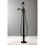 Kingston Brass Ks7130Abl English Country Tub Faucet, 9-3/4 Inch In Spout Reach, Matte Black