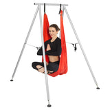 Hecasa Yoga Stand For Indoor And Outdoor 9.6 Ft/115.3 Inch Adjustable Height Aerial Yoga Frame & Yoga Hammock Ankle Lock Adjustable Protective Belt 600Lbs Max Capacity Aerial Silks Stand -Like New