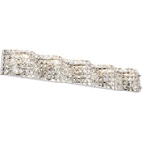 Living District Ollie Mid-Century Modern 5 Light Entryway And Bathroom Wall Sconce In Chrome And Clear Crystals
