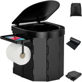PAHTTO Portable Foldable Toilet for Adults with Detachable Phone Shelf and Paper Holder, Waterproof Porta Potty with Lid for Cam