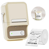 NIIMBOT B21 Label Maker, Thermal Label Printer, Portable Inkless Label Makers for Home/Office/Business, with 1 Pack 50x30mm Whit