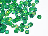 The Design Cart 6 mm Green Metallic Round Circular Plastic Sequins Sitara for Embroidery, Embellishing Handbags, Apparels, Art C