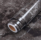 LaCheery 15.8inx46ft Black Marble Contact Paper for Bathroom Countertops Waterproof Black Marble Countertop Peel and Stick Conta