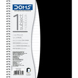 Doms 1 Subject Poly Cover Wiro Notebook | 70 Gsm, 1 Subject, 160 Pages | 29.7 X 21 Cm | The Book Is Sturdy & Long Lasting | Pack