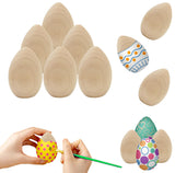 Chochkees Unpainted Wooden Eggs, Natural Wood Eggs, 2.1 Inches (12-Pack), CHK-WUPEEGG-2.1INCH