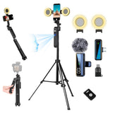Litchitech 70.9Auto Face Tracking Tripod for iPhone Anriod Phone,Vlogging Kit for iPhone,Content Creator Essentials,with Lig